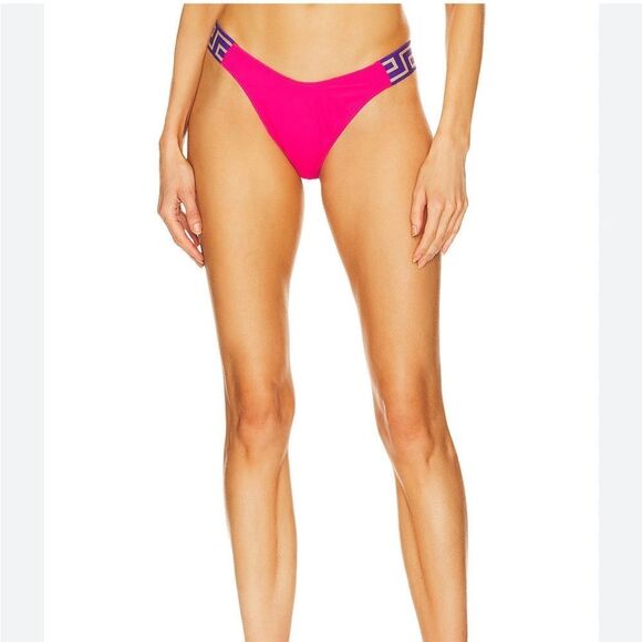 Versace Vita Bikini Bottom in Tropical Pink & Dark Orchid Size 1/XS NWT $225 - Picture 4 of 8